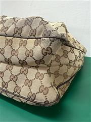 GUCCI MONOGRAM MEDIUM POP HOBO DARK BROW